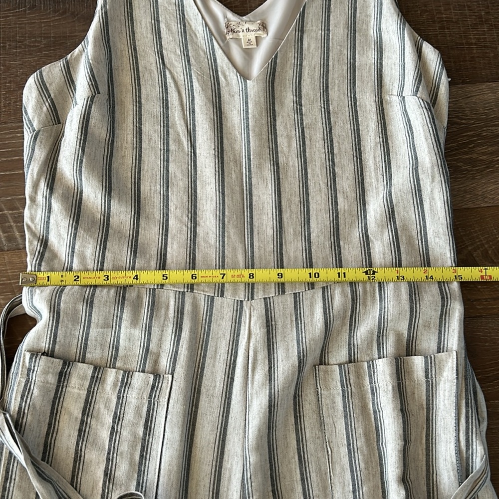 Hem & Thread black/cream stripe jumpsuit - Picture 7 of 8